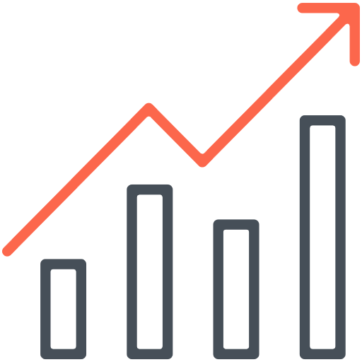 Upward trend line chart