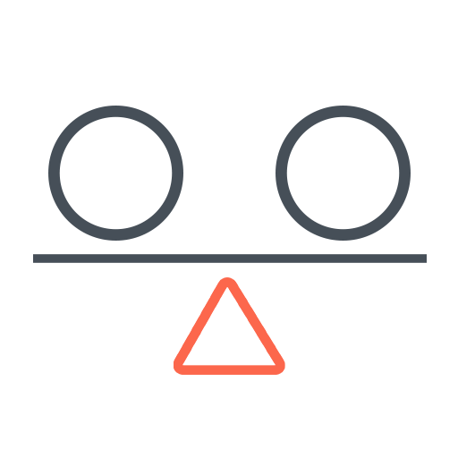 Visual stability, represented by a balancing scale